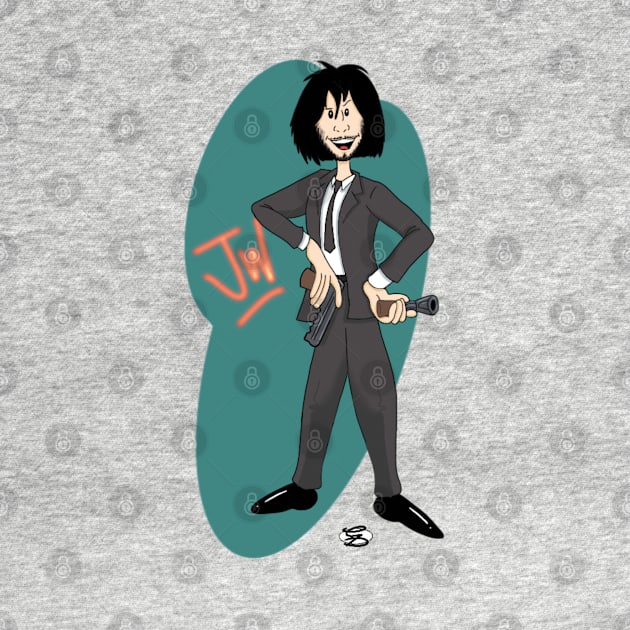 John Wick Cartoon by GarryDeanArt